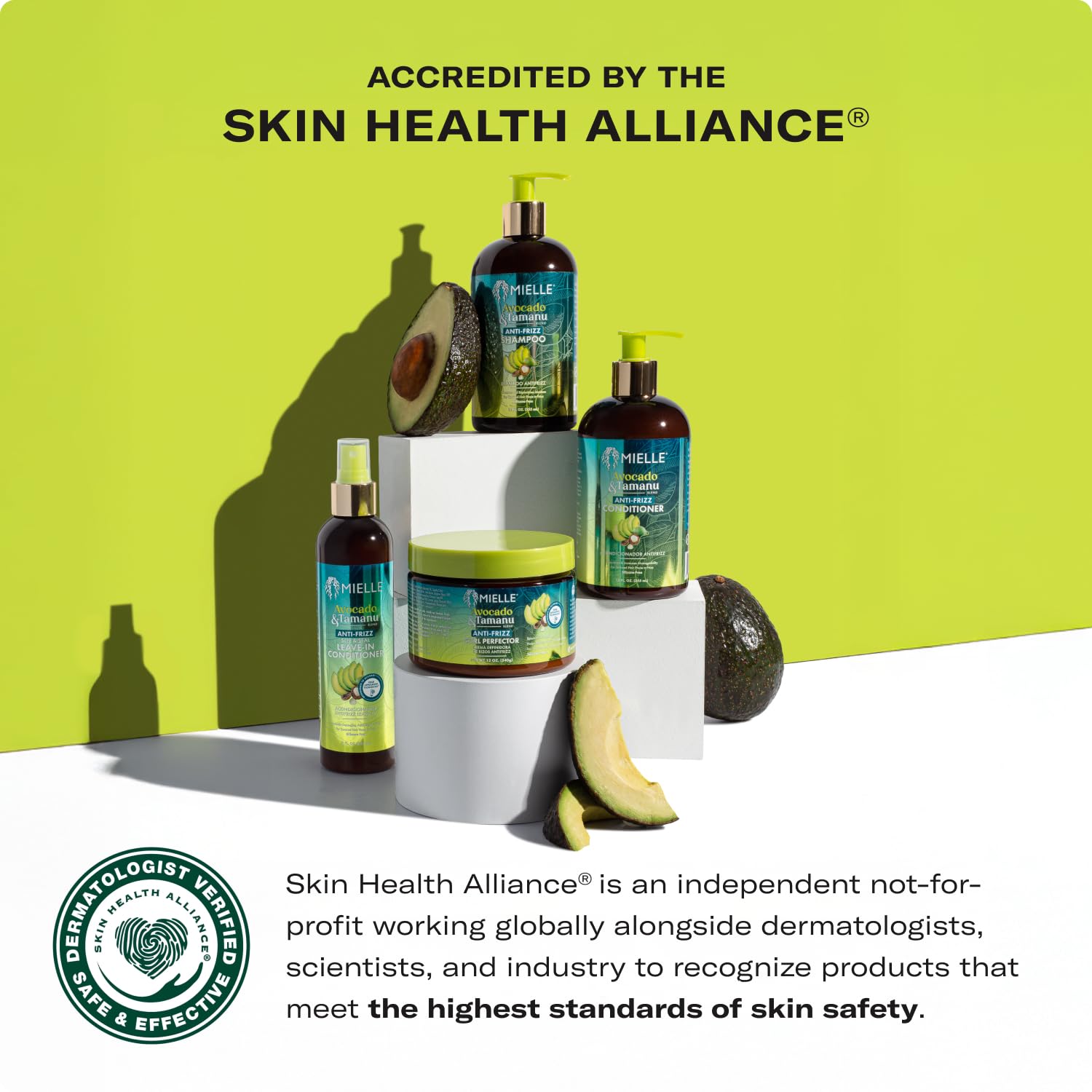 Curly style care with Avocado & Tamanu Leave-In for improved slip and frizz control.