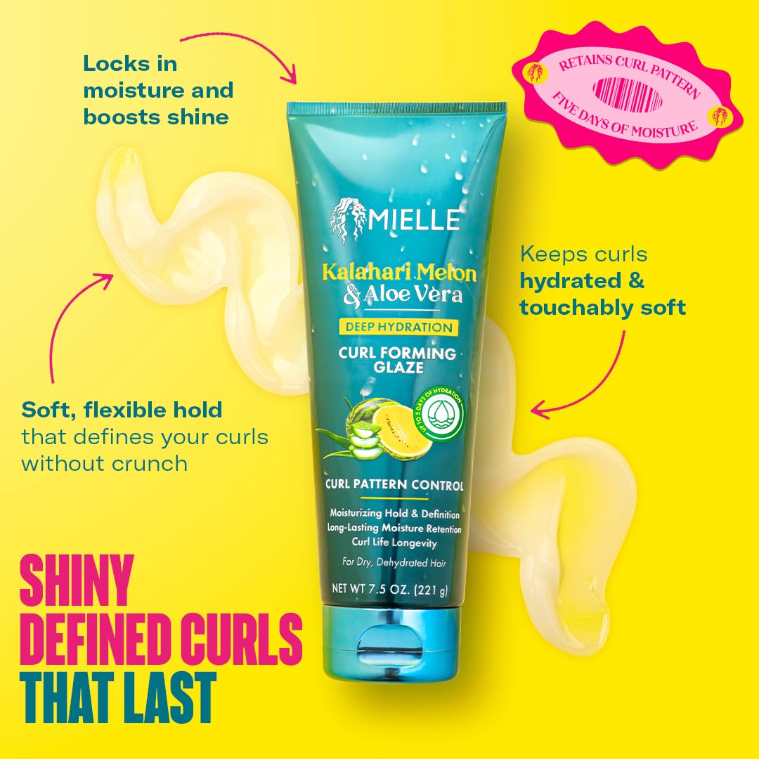 Mielle Curl Forming Glaze after drying adds lasting gloss.