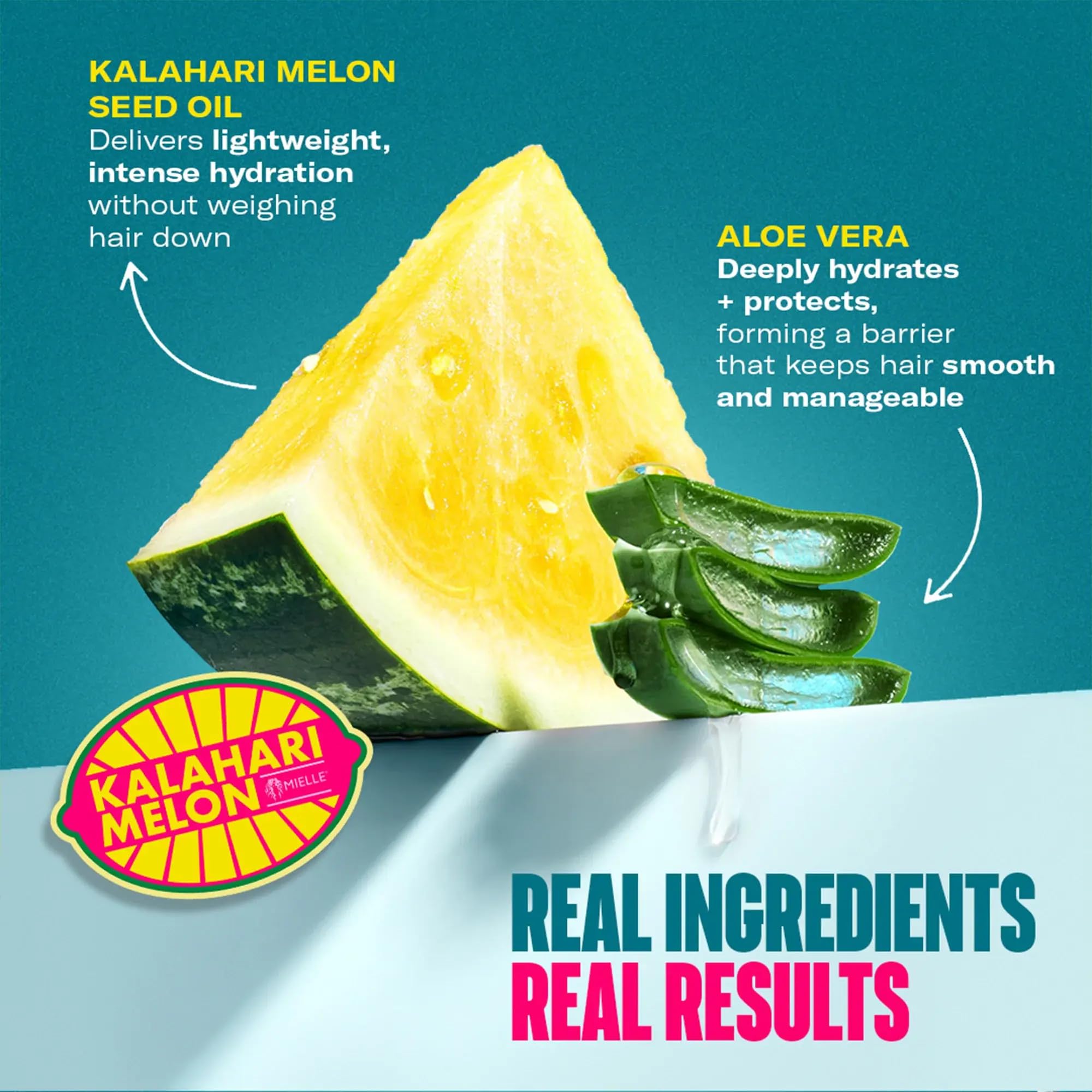 Mielle Kalahari Melon & Aloe Curl Refresh application on defined curls.