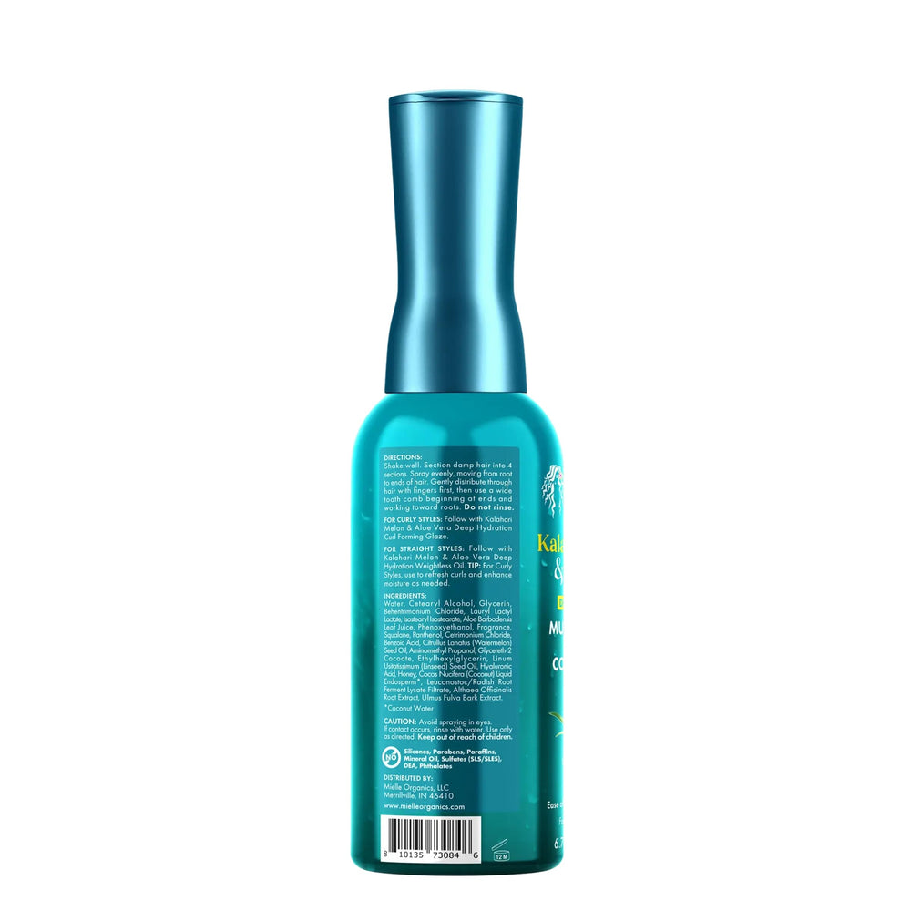 Mielle Kalahari Melon & Aloe Hair curls after styling, soft to touch.