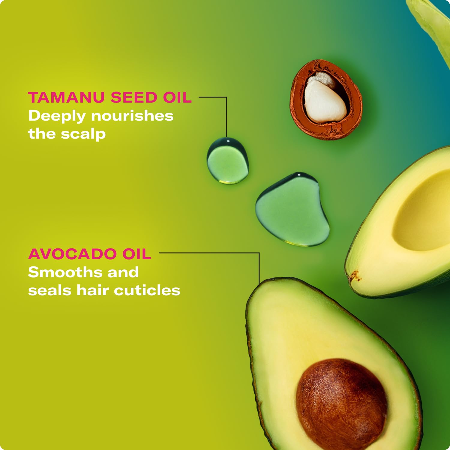 Mielle Organics Aguacate y Tamanu, brillo intenso y sellado de humedad.