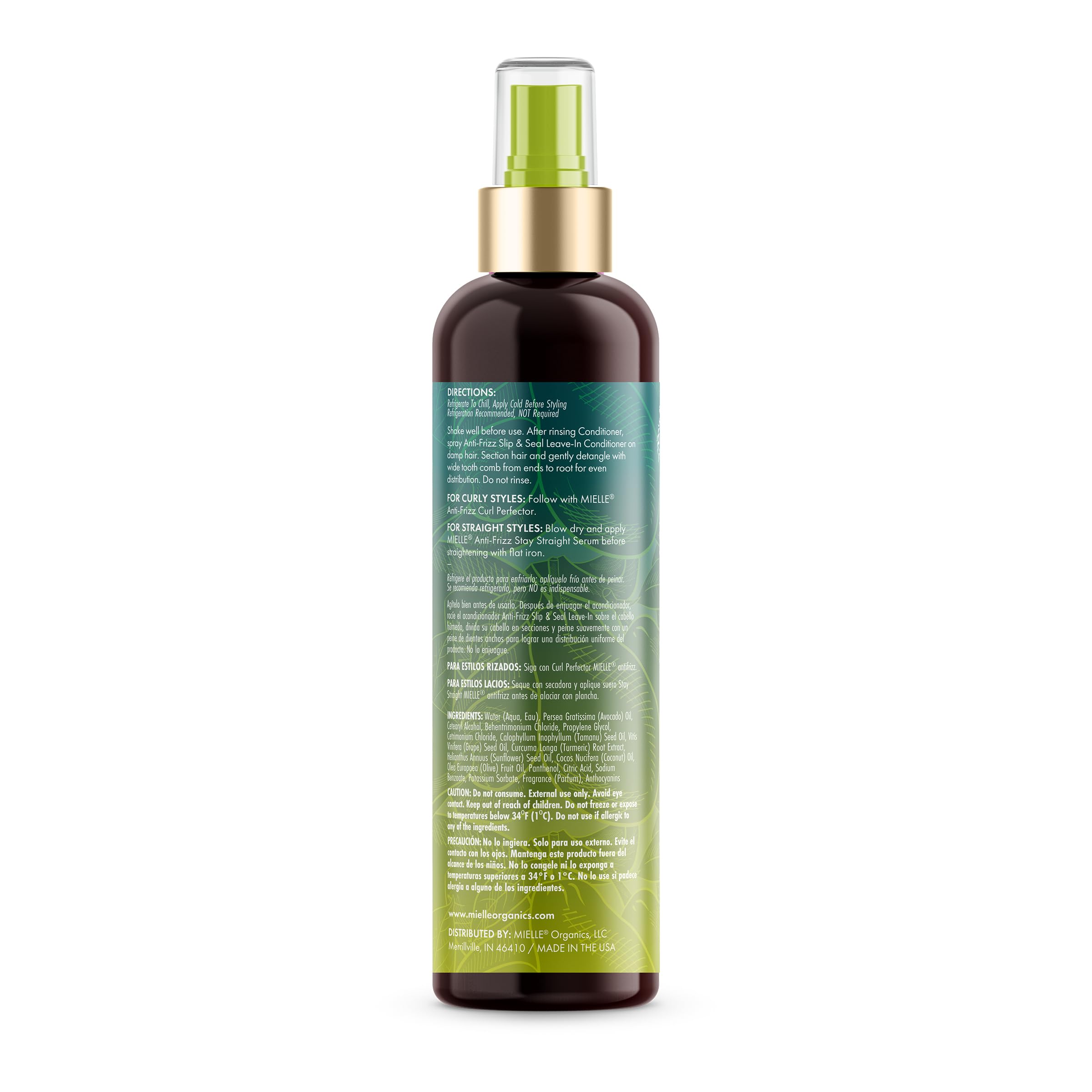 Mielle Organics Aguacate y Tamanu, uso posterior al acondicionador para estilizar sin frizz.