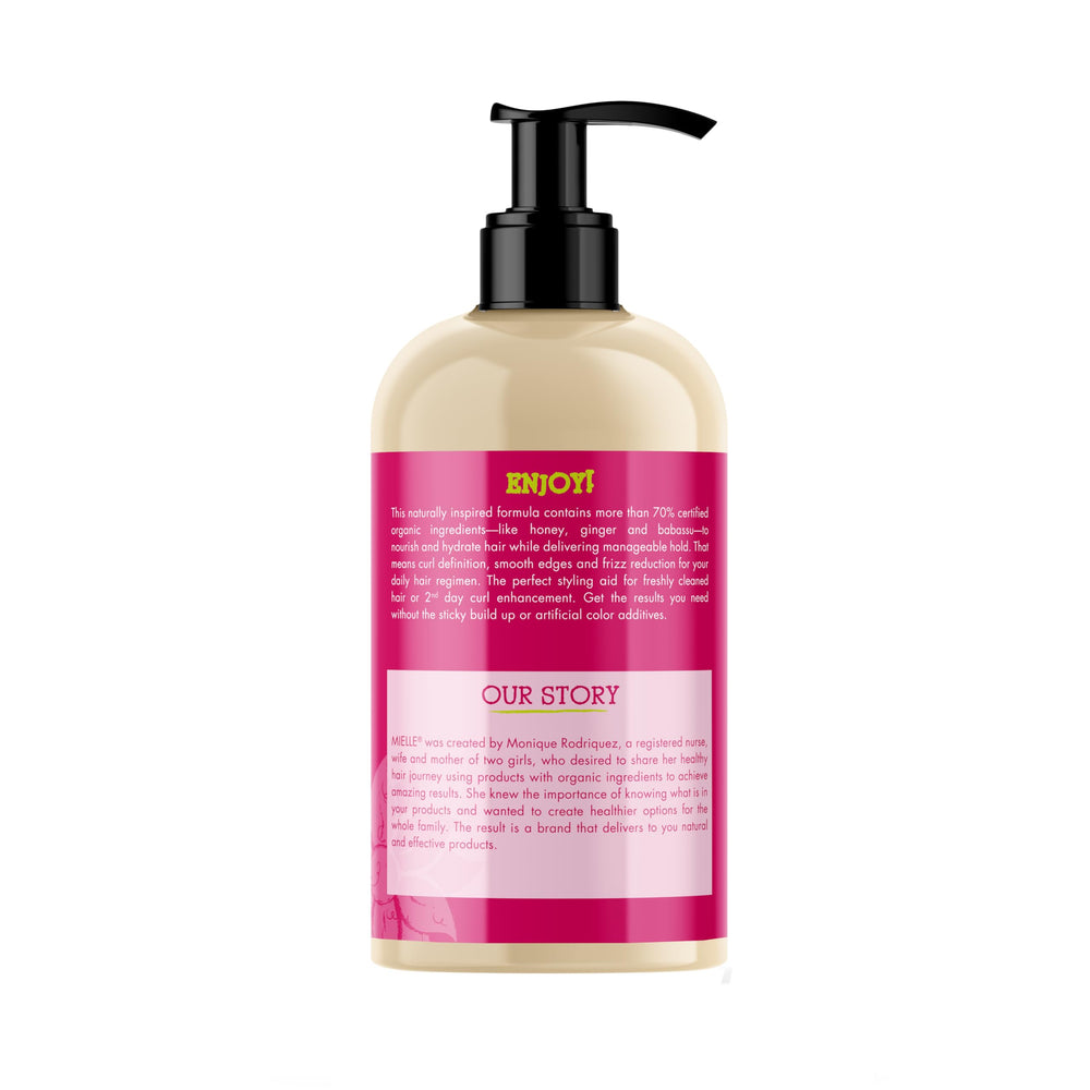 Mielle Organics Honey & Ginger Hair Gel promoting hydration and nourishment.