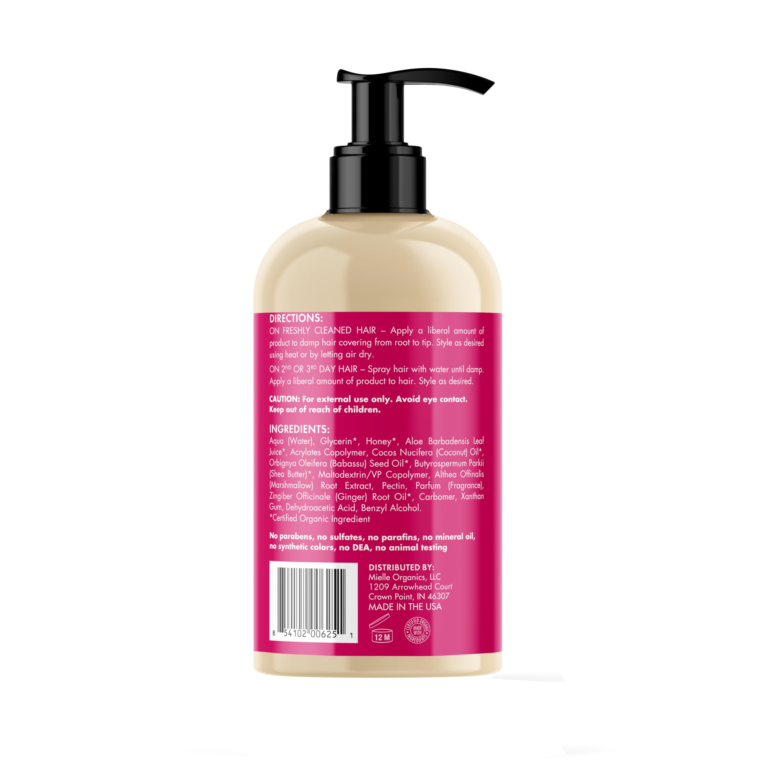 Mielle Organics Honey & Ginger Hair Gel used on wet hair for styling.