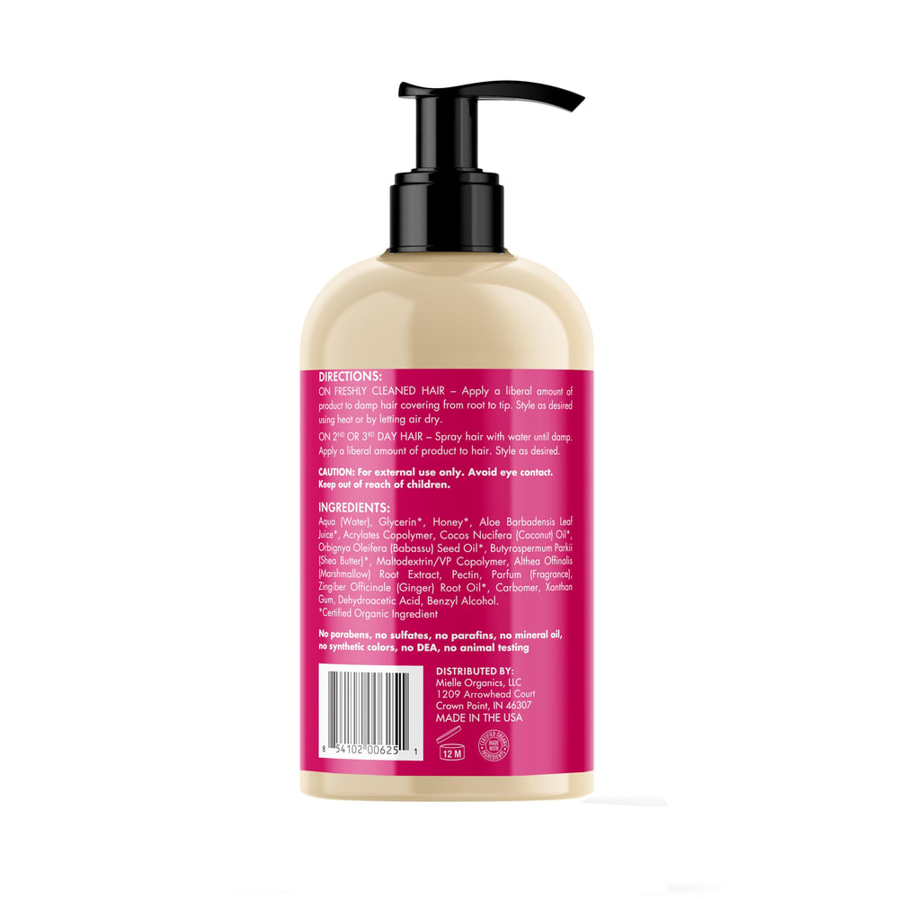 Mielle Organics Honey & Ginger Hair Gel used on wet hair for styling.