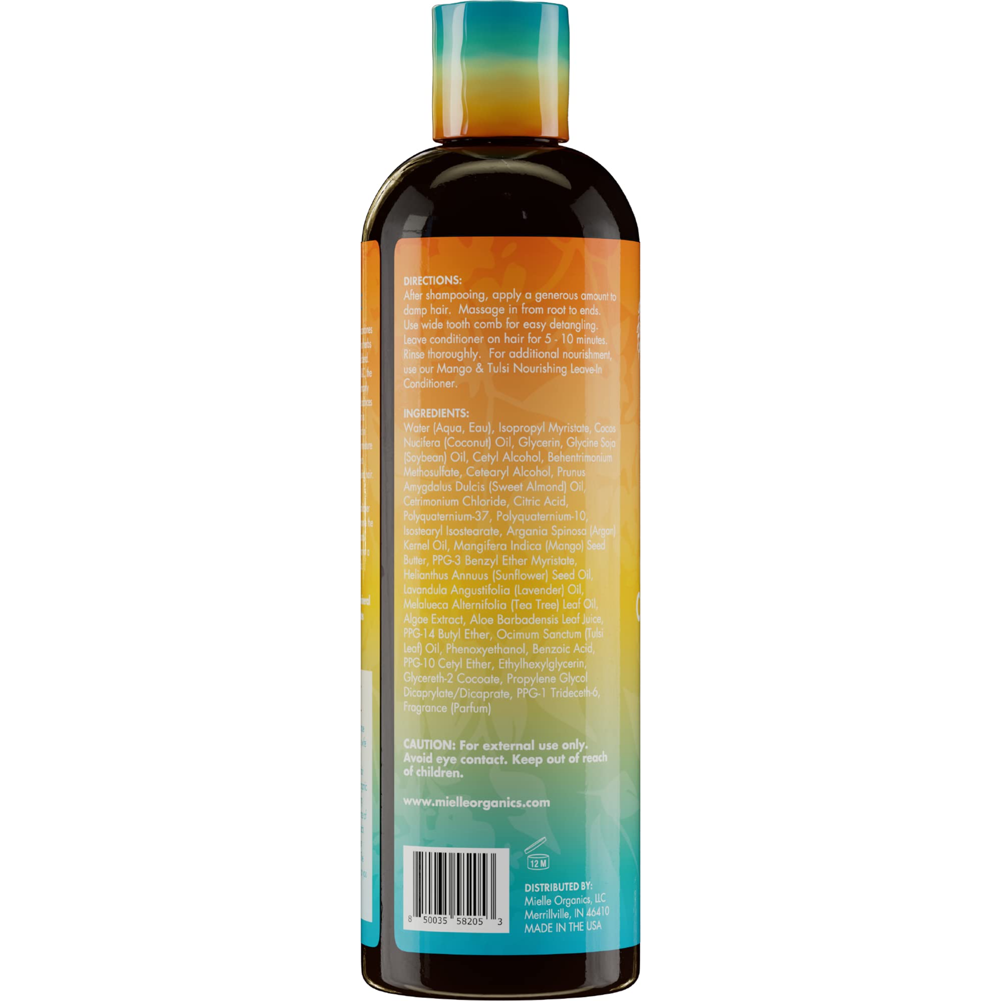 Mielle Organics Mango Tulsi in shower use shows quick conditioning routine