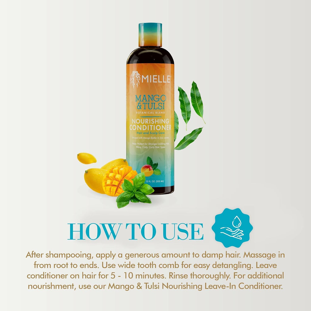 Mielle Organics Mango Tulsi vegan cruelty-free icon signals ethical choice