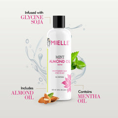 Mielle Organics Mint Almond Oil scalp application showcases a cooling touch while delivering moisture to dry areas