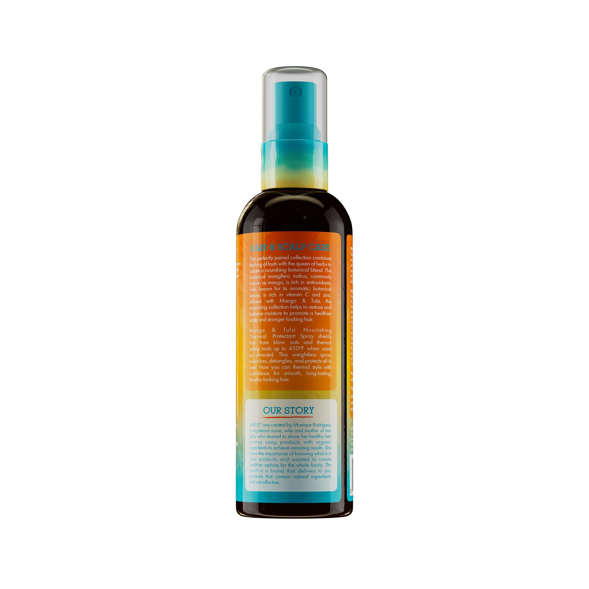 Mielle Organics Nourishing Thermal Heat Protectant Spray in styling session for blow-dry prep
