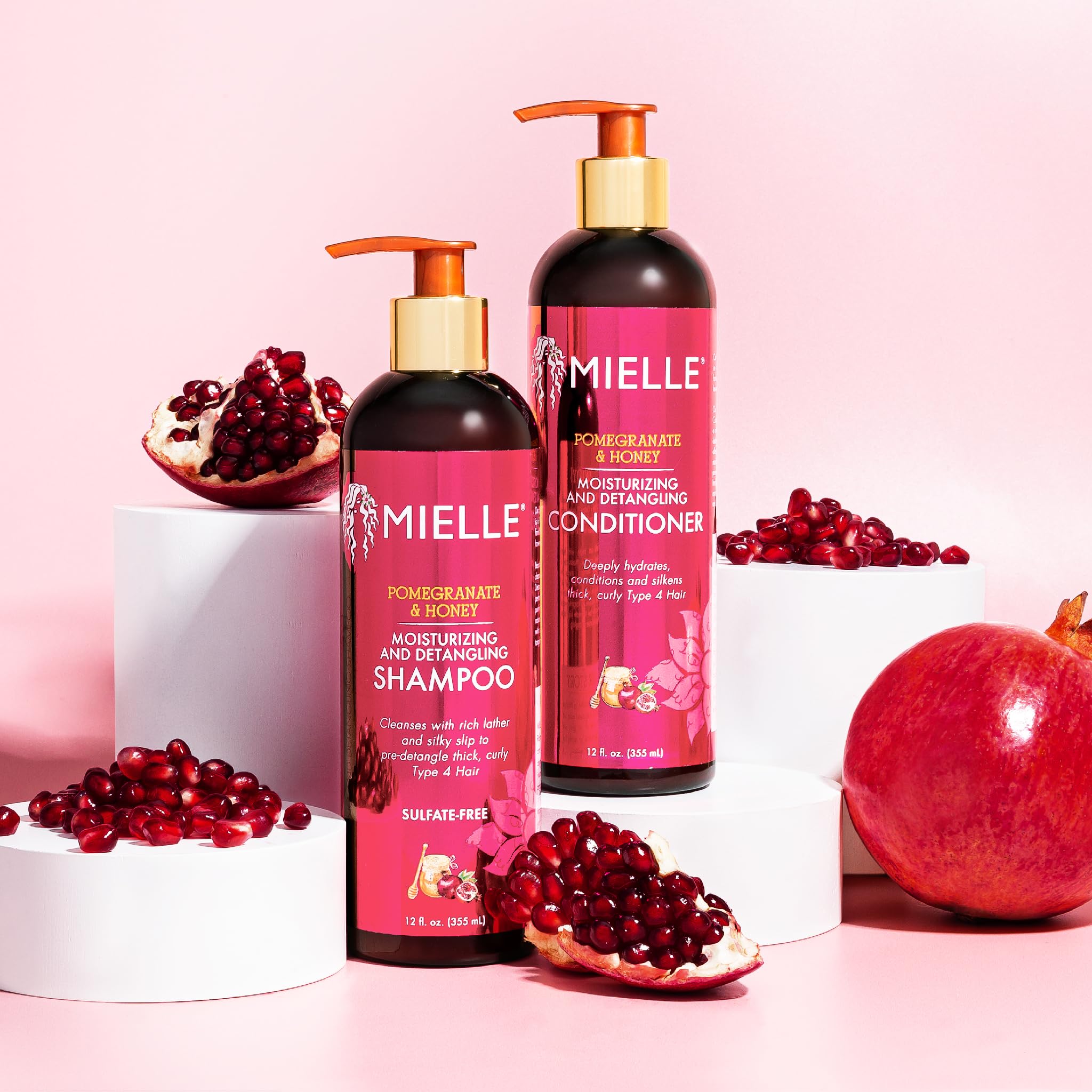 Glossy, hydrated curls after using Mielle Organics Pomegranate & Honey conditioner