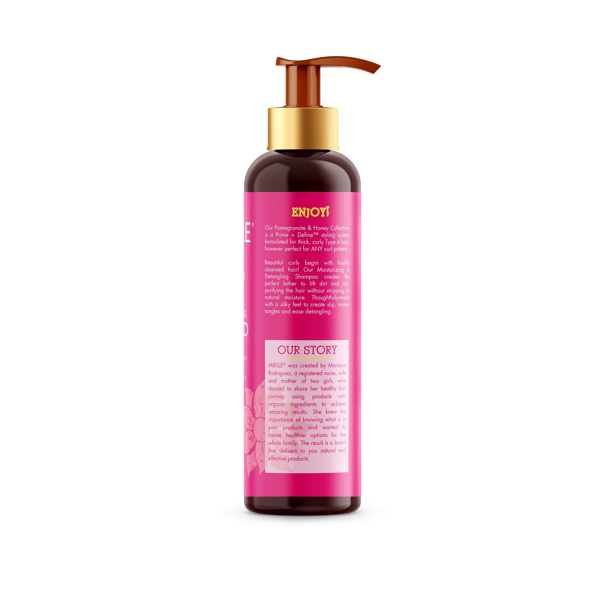 Mielle Organics Pomegranate & Honey packaging display reinforces premium, clean beauty