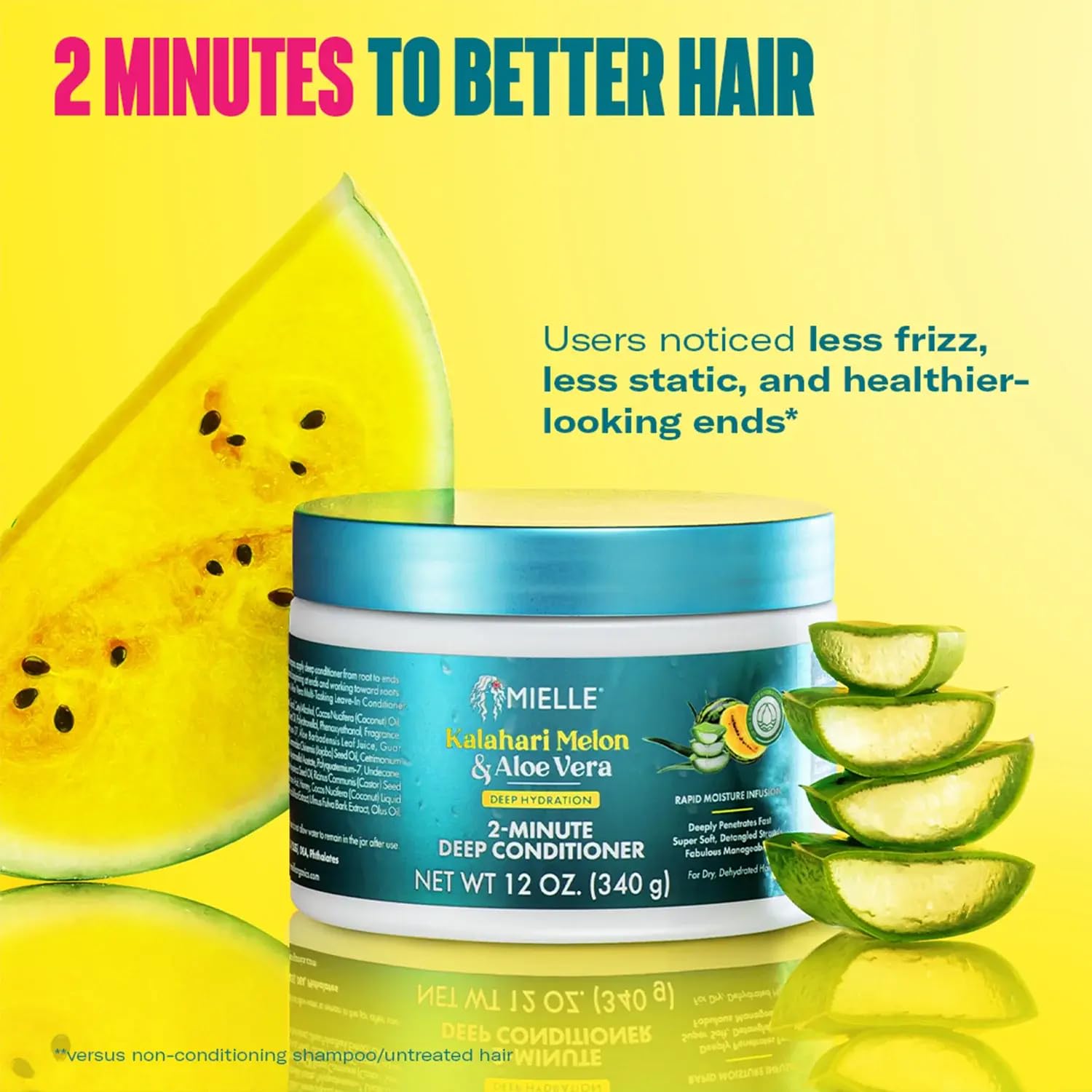 Mielle Organics textured hair closeup shows revived, bouncy strands after conditioning.