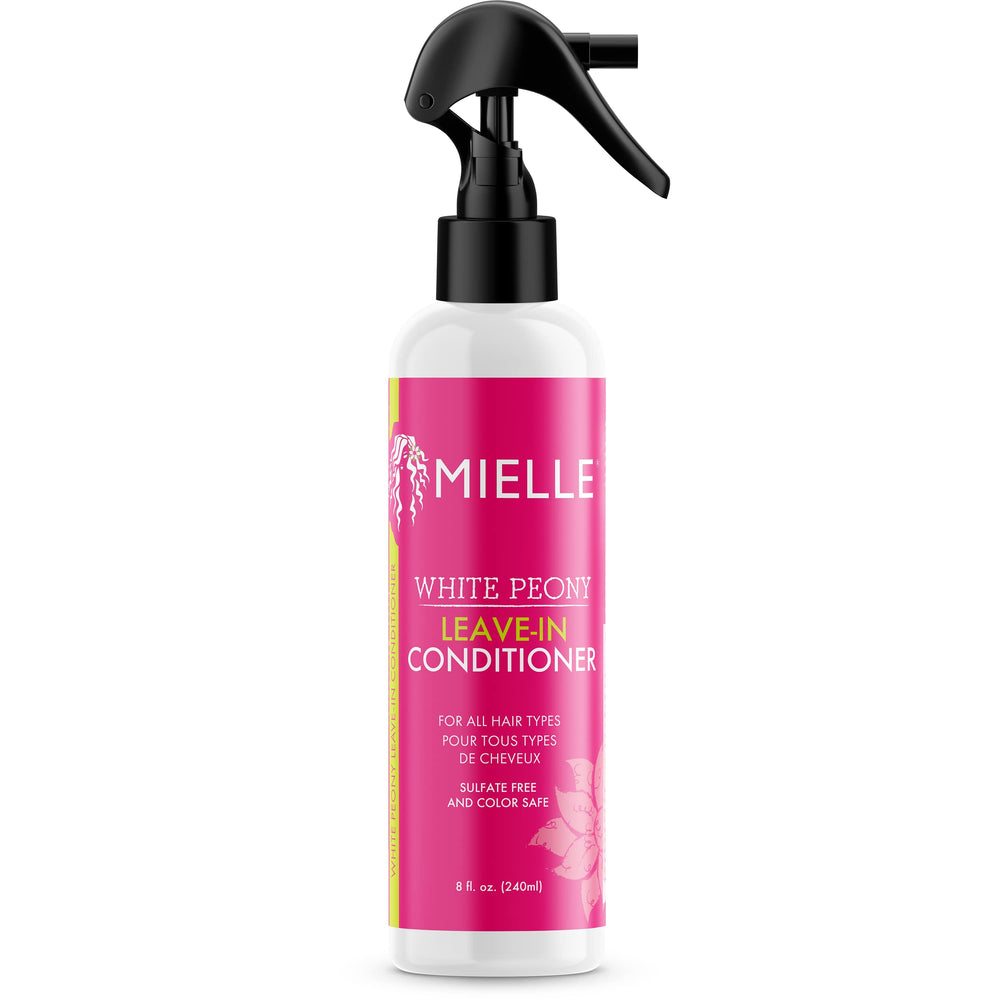Mielle Organics White Peony Leave-In bottle front for lightweight moisture and color-safe styling.