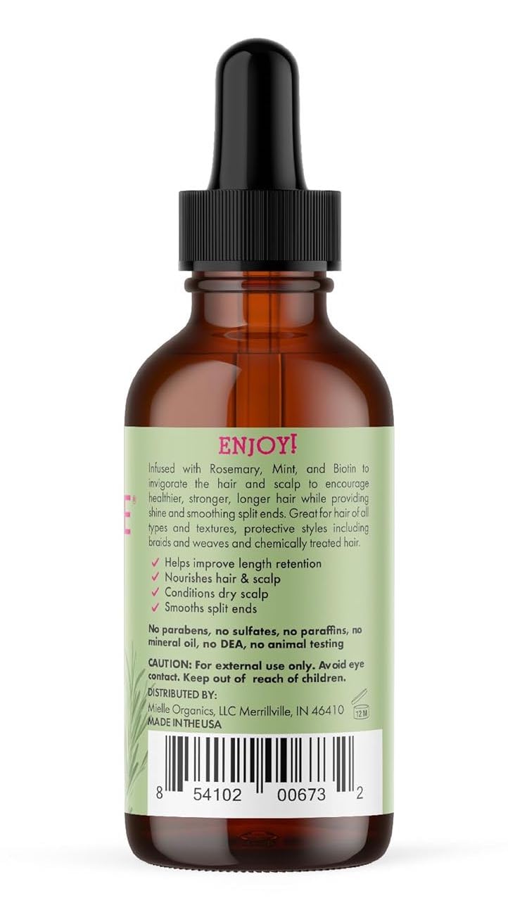 Mielle Organics bottle on bathroom shelf showing everyday routine integration and freshness