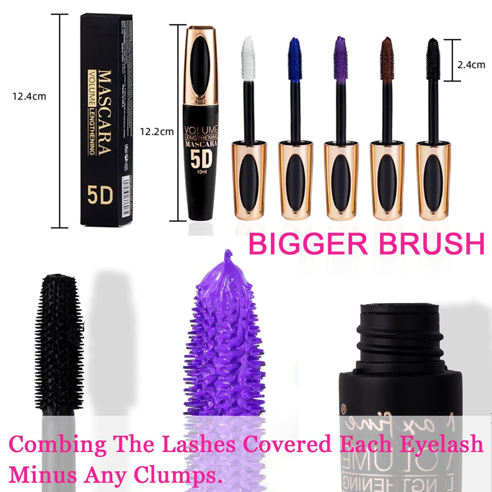 MIESCHER brown colored mascara color spectrum includes blue and purple