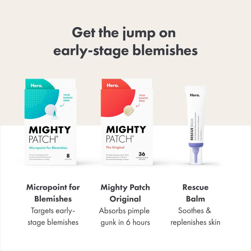 Mighty Patch on an early-stage blemish demonstrates discreet use.