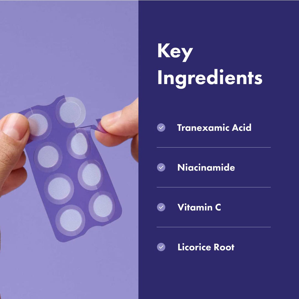 Closeup of Tranexamic Acid component within Mighty Patch formulation.