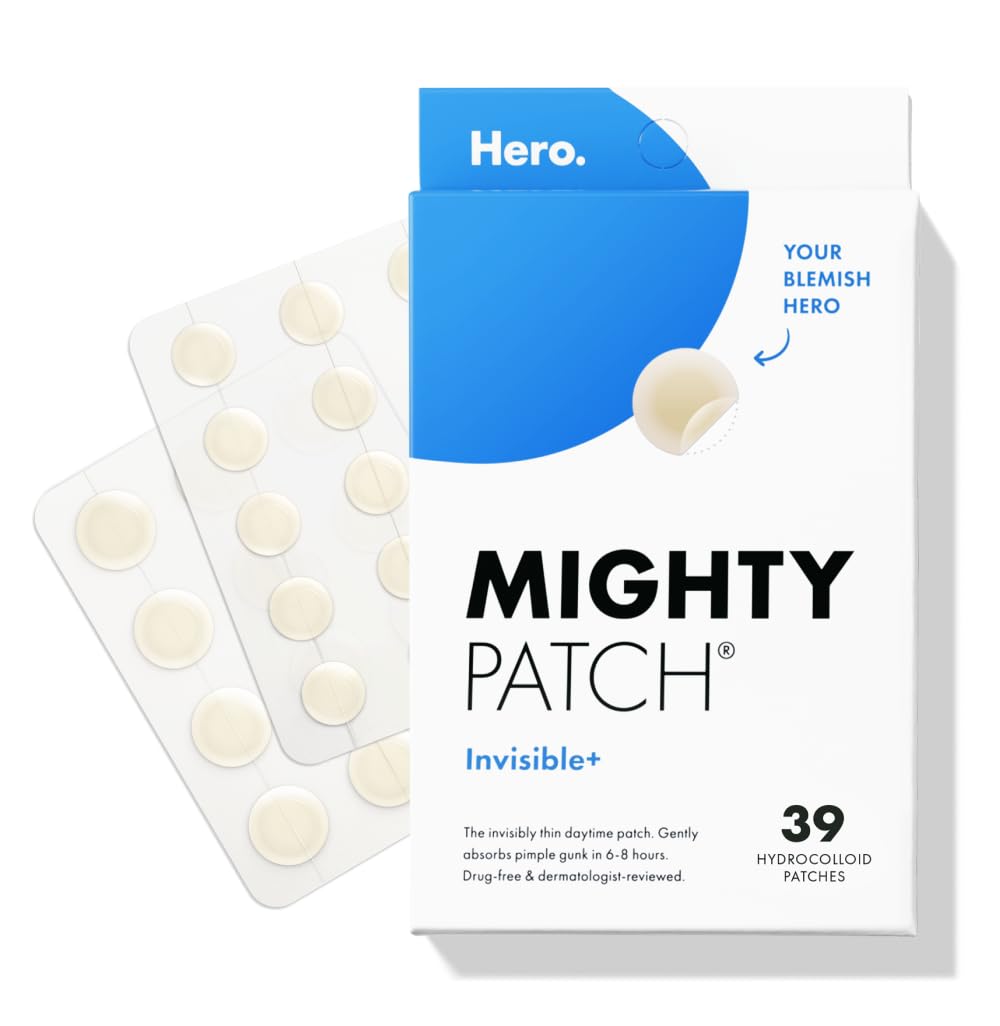 Mighty Patch Invisible+ Daytime packaging shown for discreet use and travel-friendly convenience.