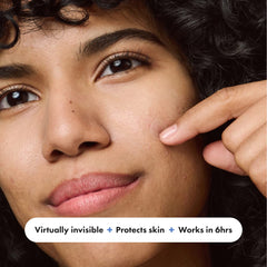 Mighty Patch Invisible+ patch blends with skin tone for undetectable daytime wear.