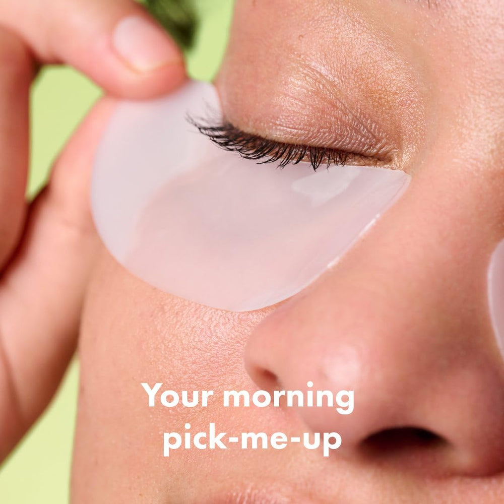 Mighty Patch for Tired Eyes application image demonstrates easy placement before a morning routine.