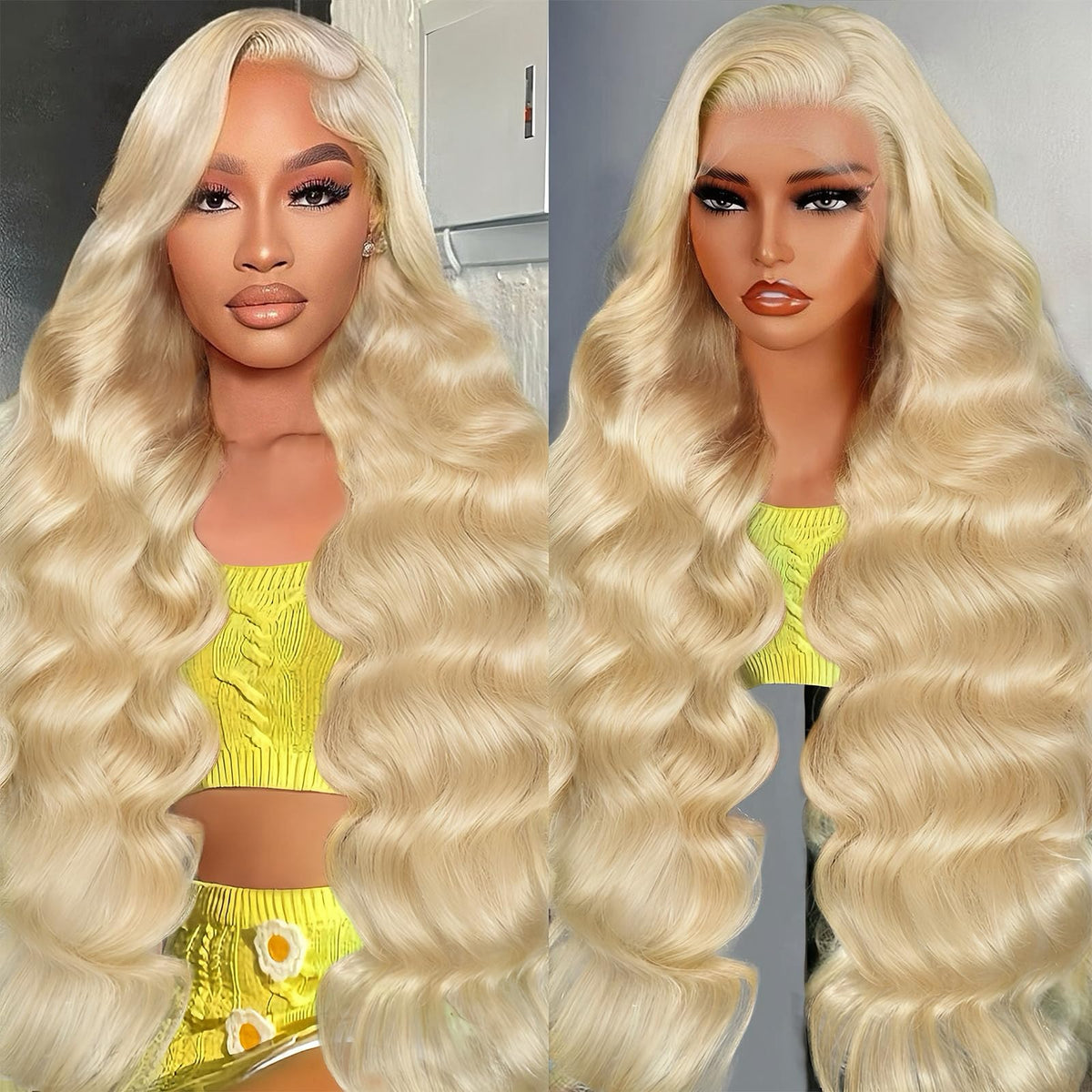 MIGURA 30inch 613 HD lace-front wig close-up front view shows natural hairline.