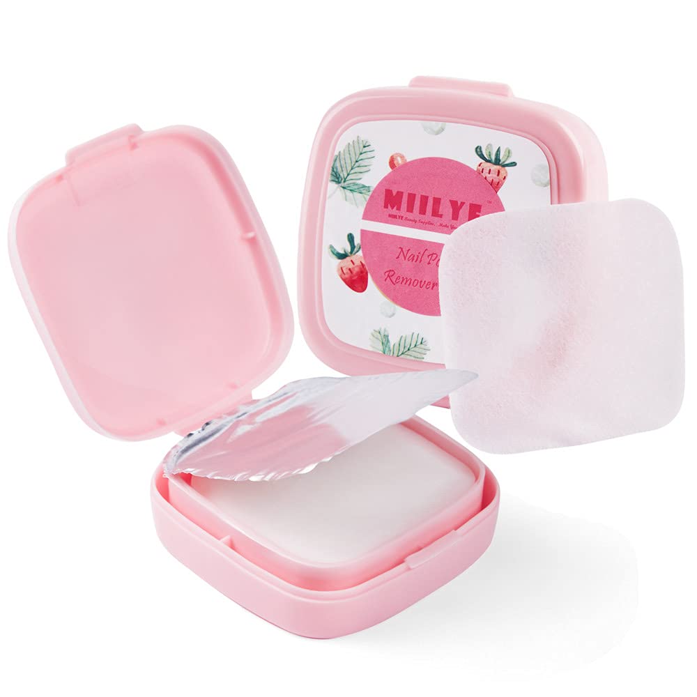 MIILYE nail polish remover wipes box for travel, portable and mess-free.