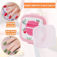 MIILYE remover wipes in use on nails for quick polish removal.