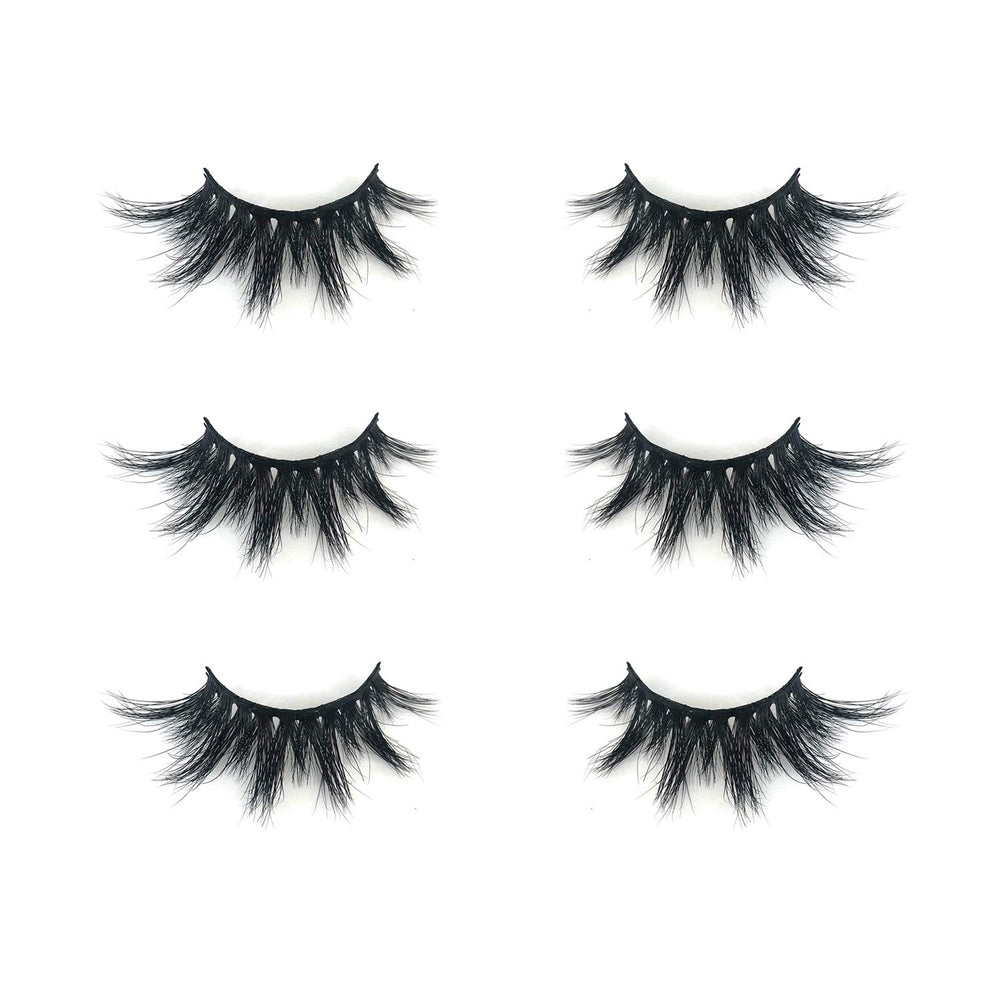 Mikiwi 3D mink lashes D384-3 closeup showing fluffy volume and natural lash line