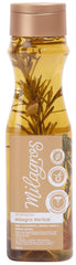 Milagros rosemary shampoo bottle pour promotes balanced scalp and refreshed feel.