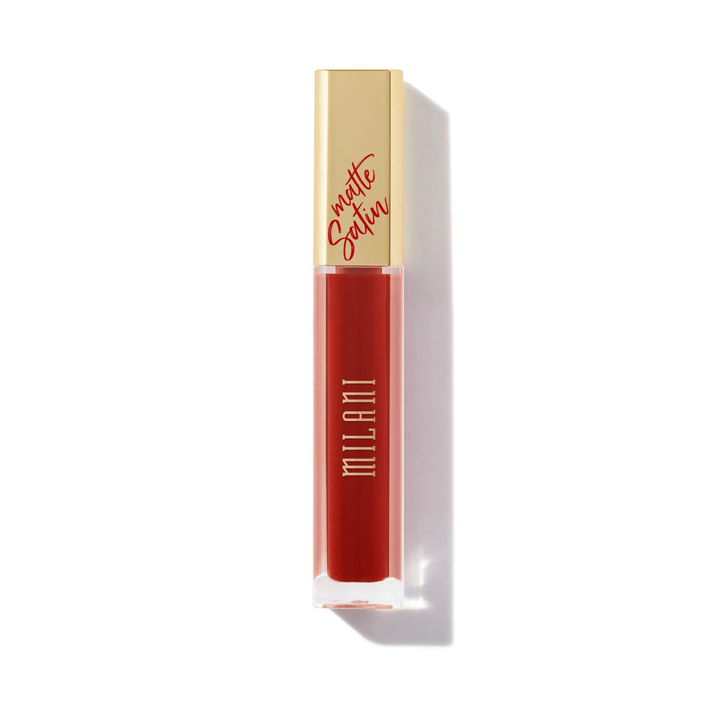 Milani Amore Satin Matte Lip Crème rose swatch for bold color