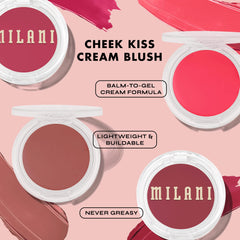 Milani Blush Merlot lip tint swatch reveals versatile color for lips and cheeks.