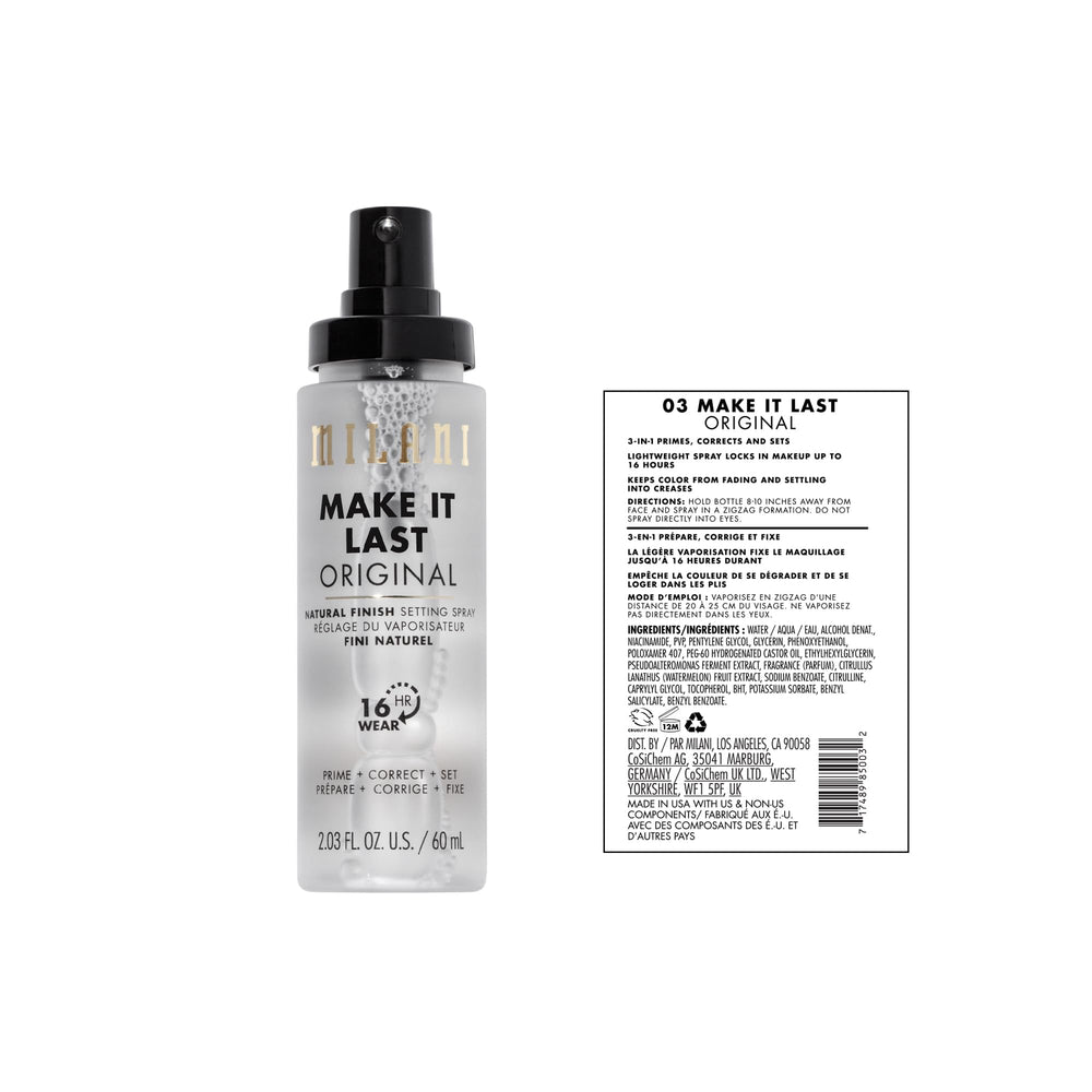 Milani two-pack bottle display emphasizes value and ready-to-use setup.