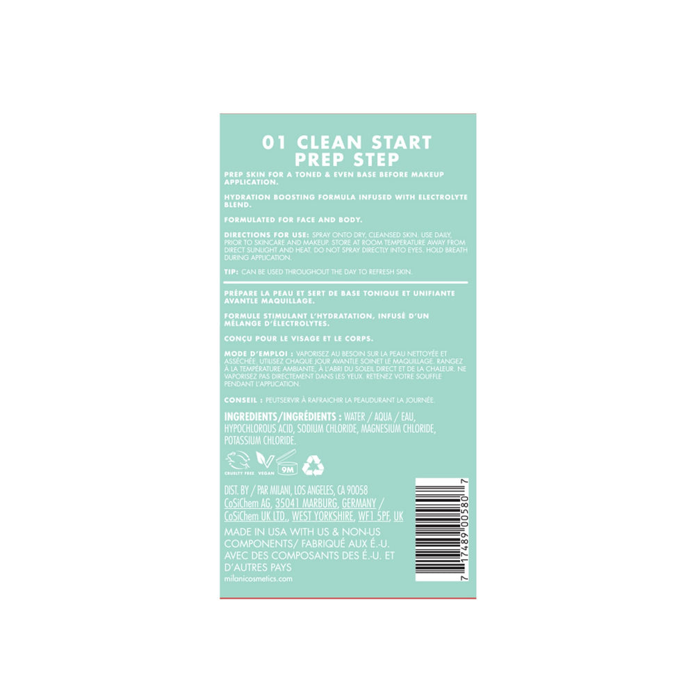 Milani Clean Start on-the-go hydration for skin anytime.