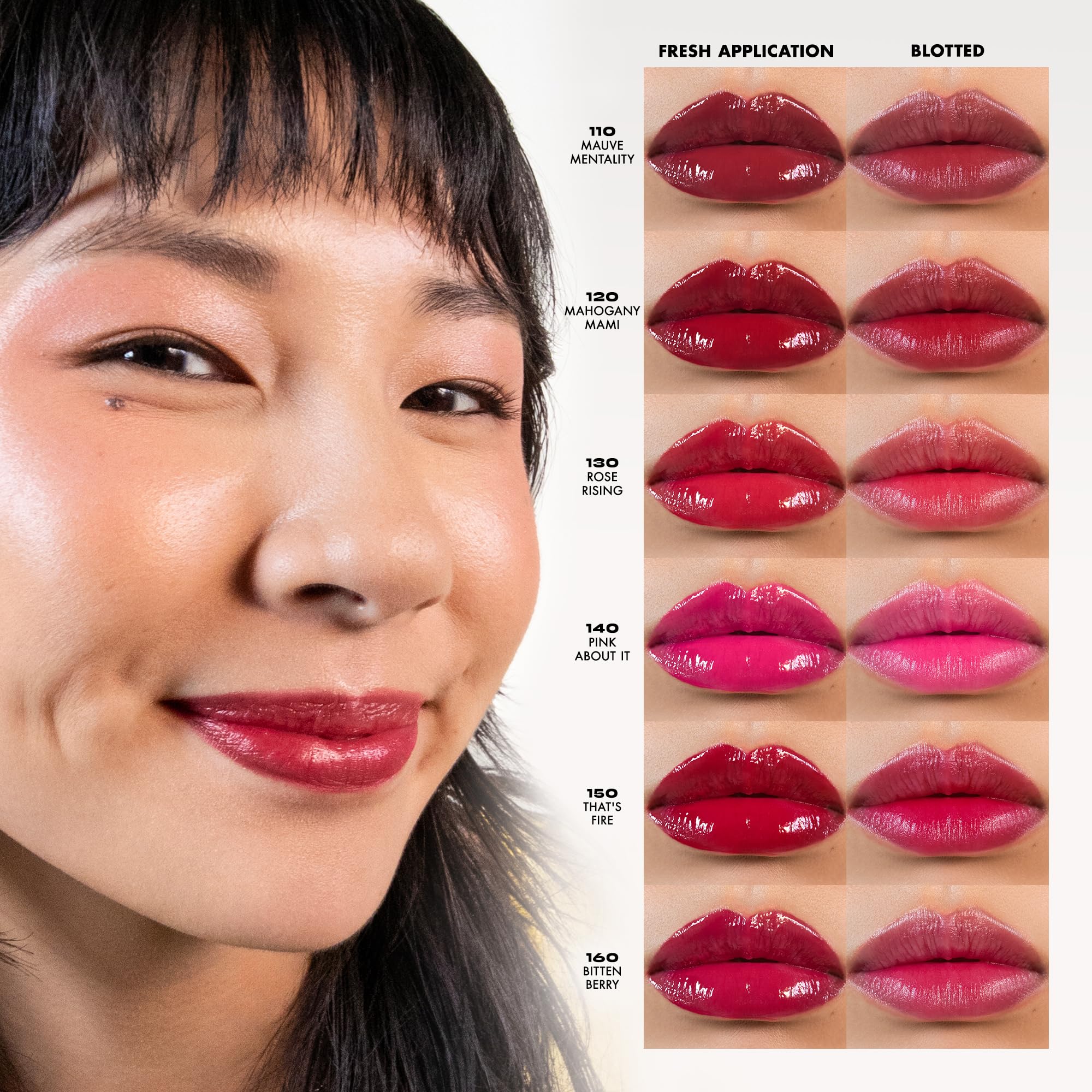 Milani Color Fetish Lip Stain 120 Mahogany Mami arm swatches reveal rich, semi-matte finish.