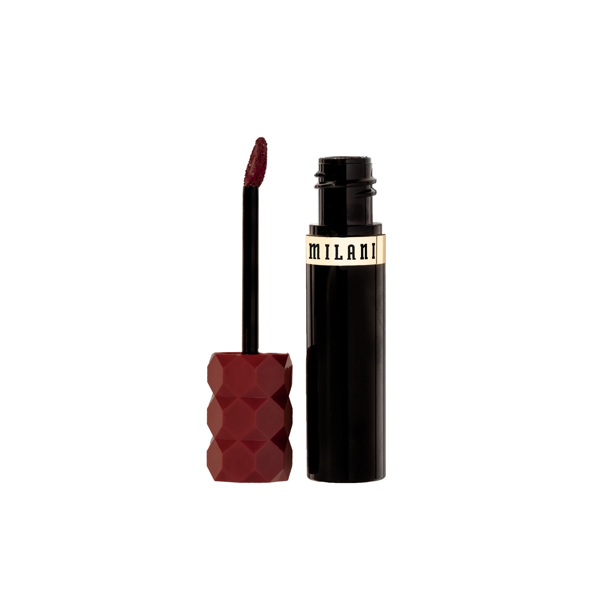 Milani Color Fetish Lip Stain 120 Mahogany Mami hydration visualization highlights hyaluronic acid and squalane.