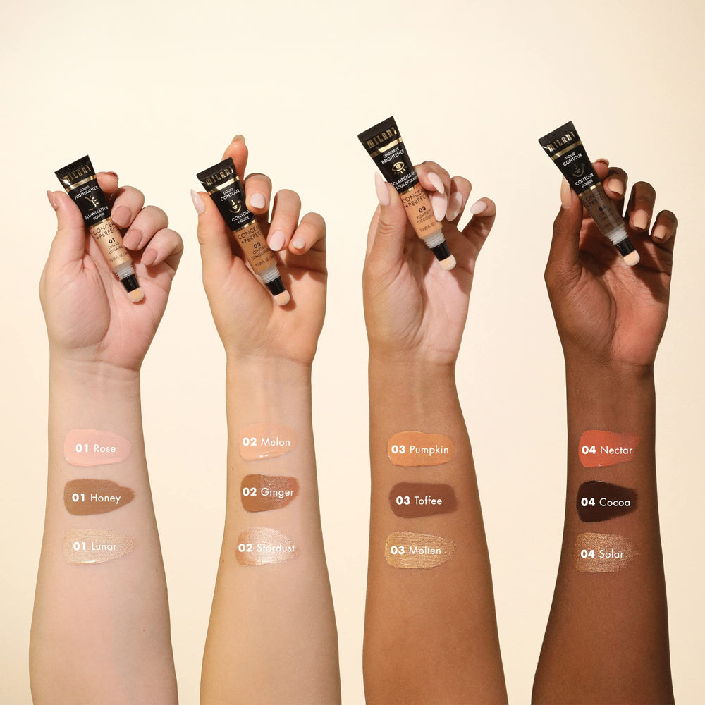 Milani Conceal + Perfect Contorno líquido Ginger, larga duración para uso diario.