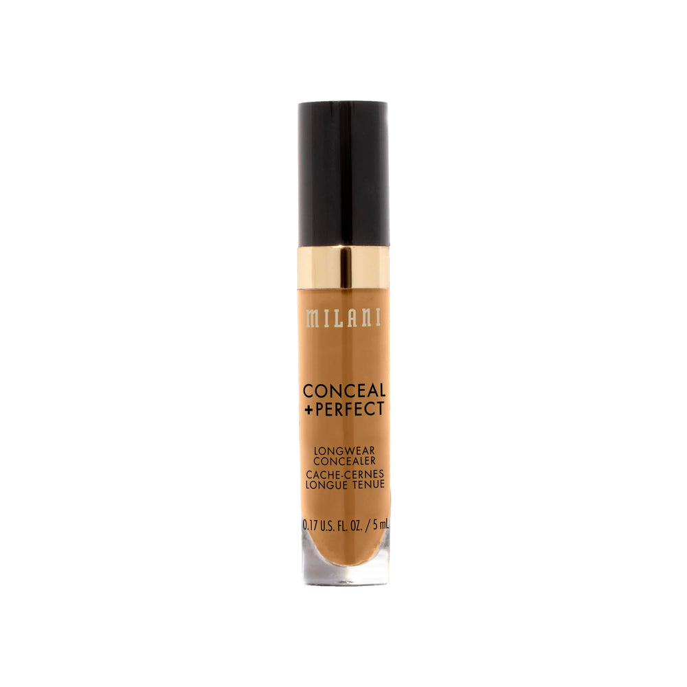 Milani Conceal + Perfect Longwear shade range swatches show 18 shades.