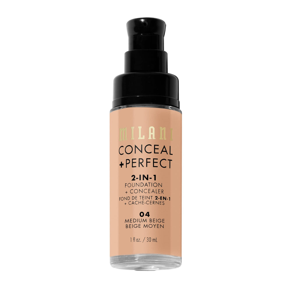Milani Conceal + Perfect shade-matching swatches highlighting 45 shades