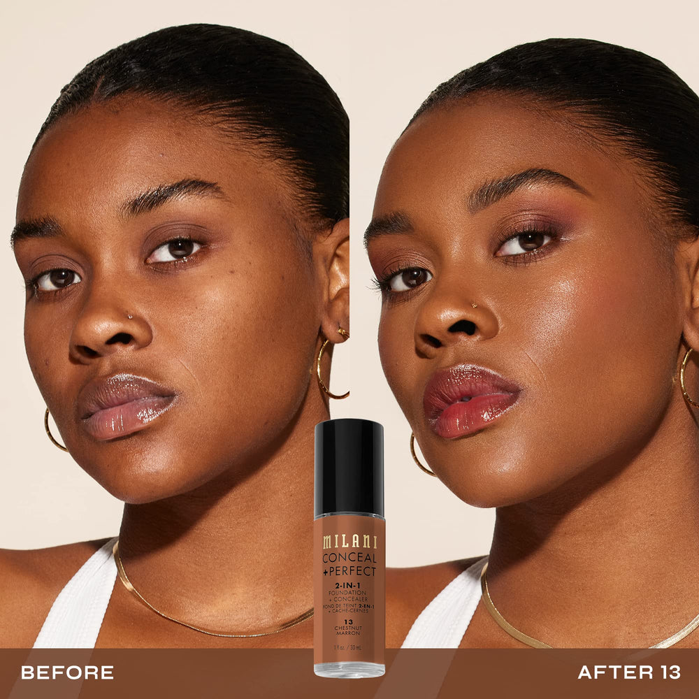Milani Conceal + Perfect under-eye application demonstrates concealment