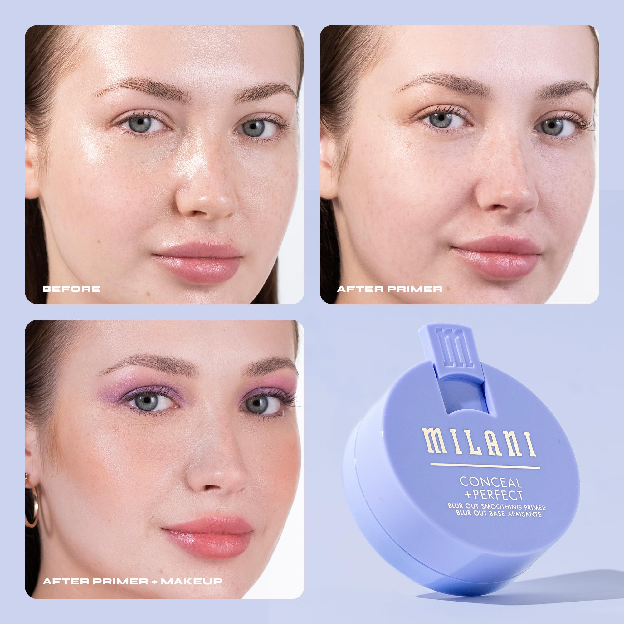 Milani cooling whipped formula on skin during makeup prep delivers refreshing sensorial moment