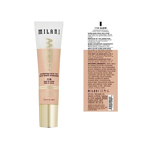 Milani Glow Hydrating Skin Tint being blended for seamless sheer-to-light coverage.