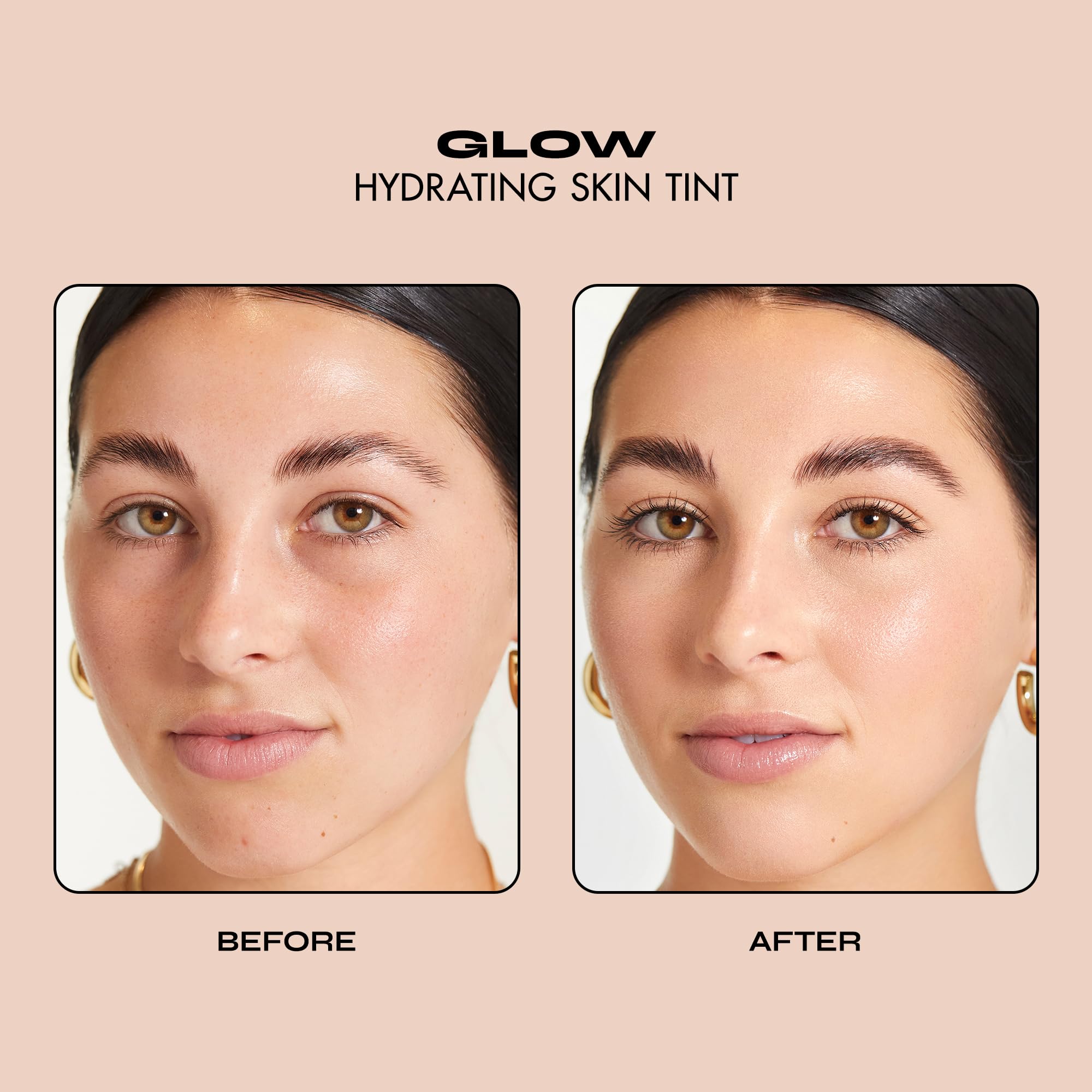 Milani Glow Hydrating Skin Tint close-up reveals radiant, ultra-dewy skin texture.