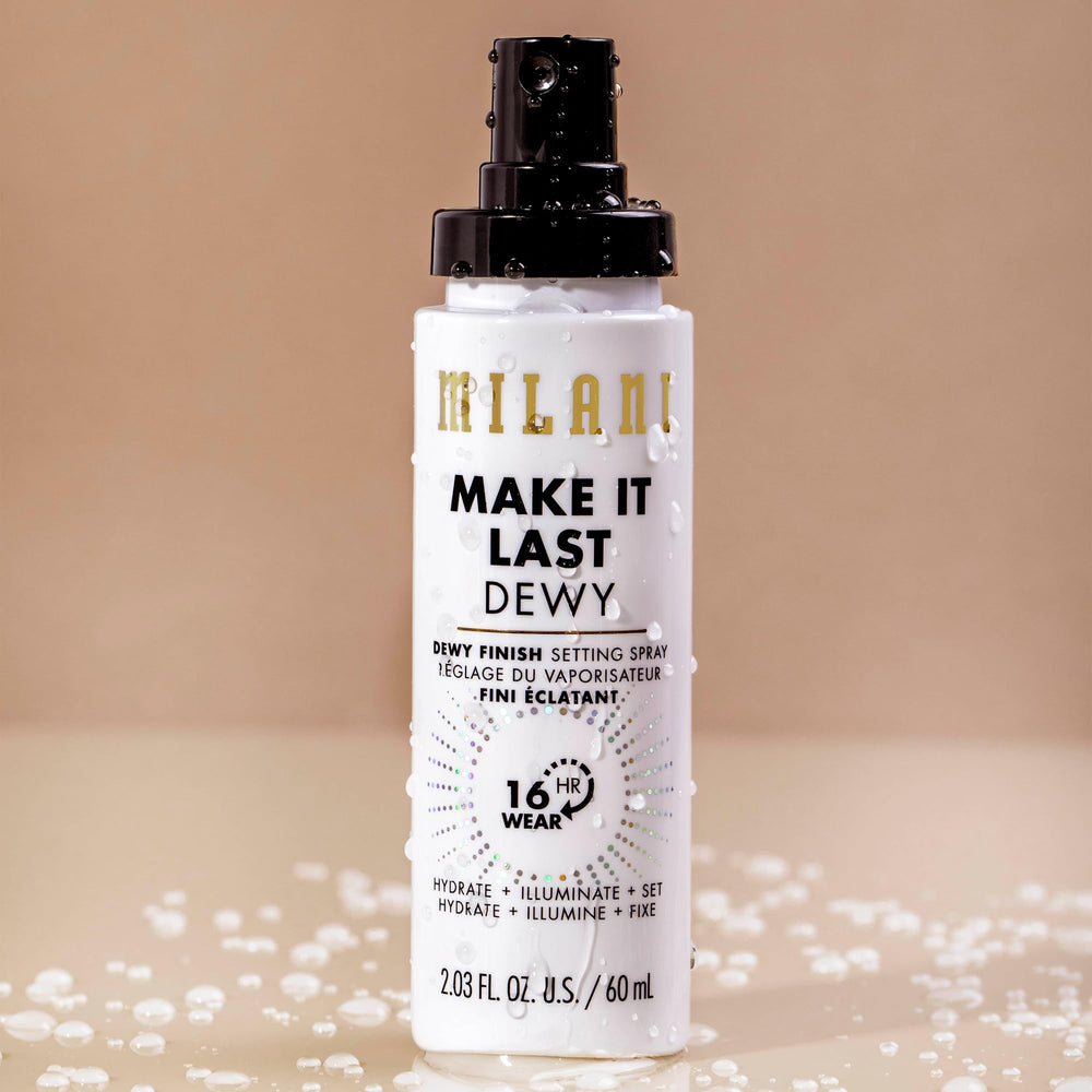 Milani Make It Dewy cooling mist conveys a refreshing feel during touch ups