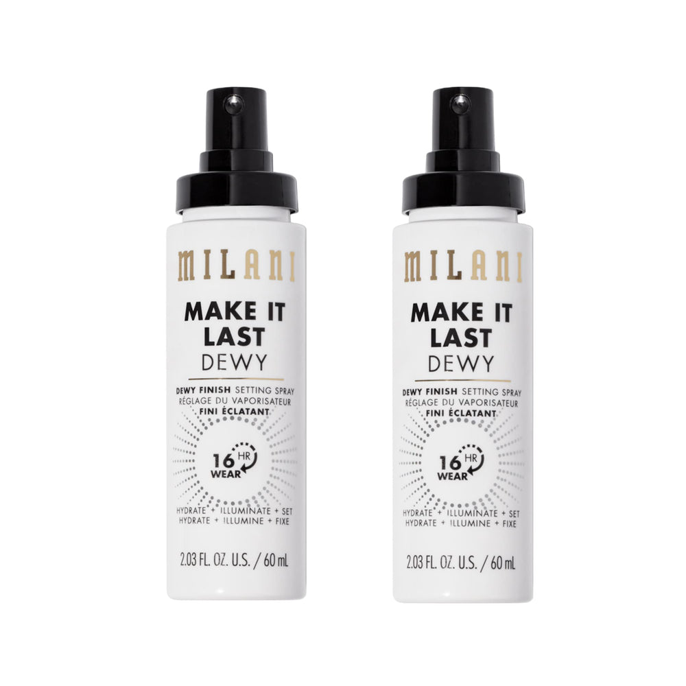 Milani Make It Dewy bottle closeup highlights hydrating glow and primer action