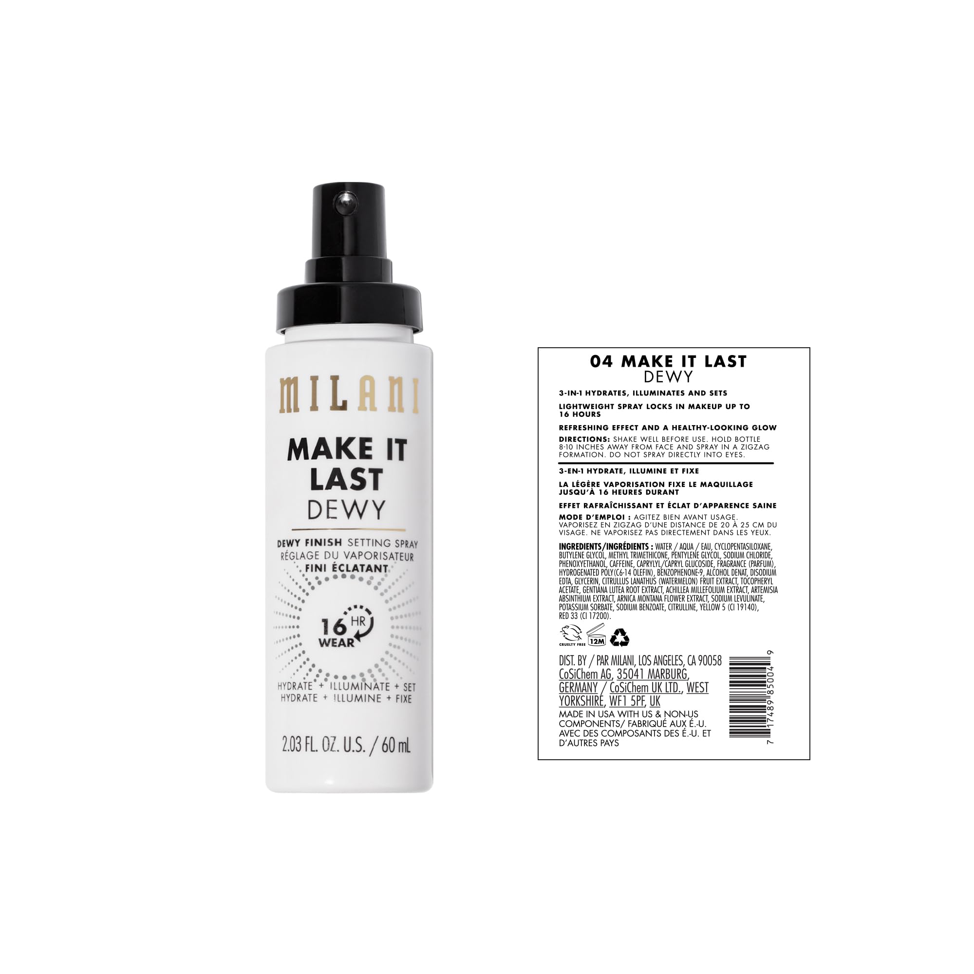 Milani Make It Dewy vegan cruelty-free logo signals ethical glow friendly makeup
