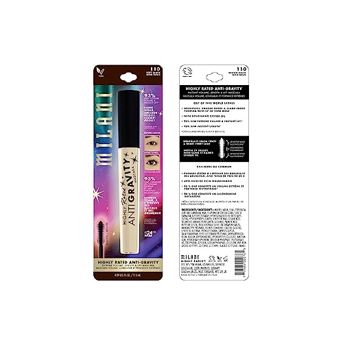 Milani Mascara hourglass brush close-up demonstrates full lash coverage.
