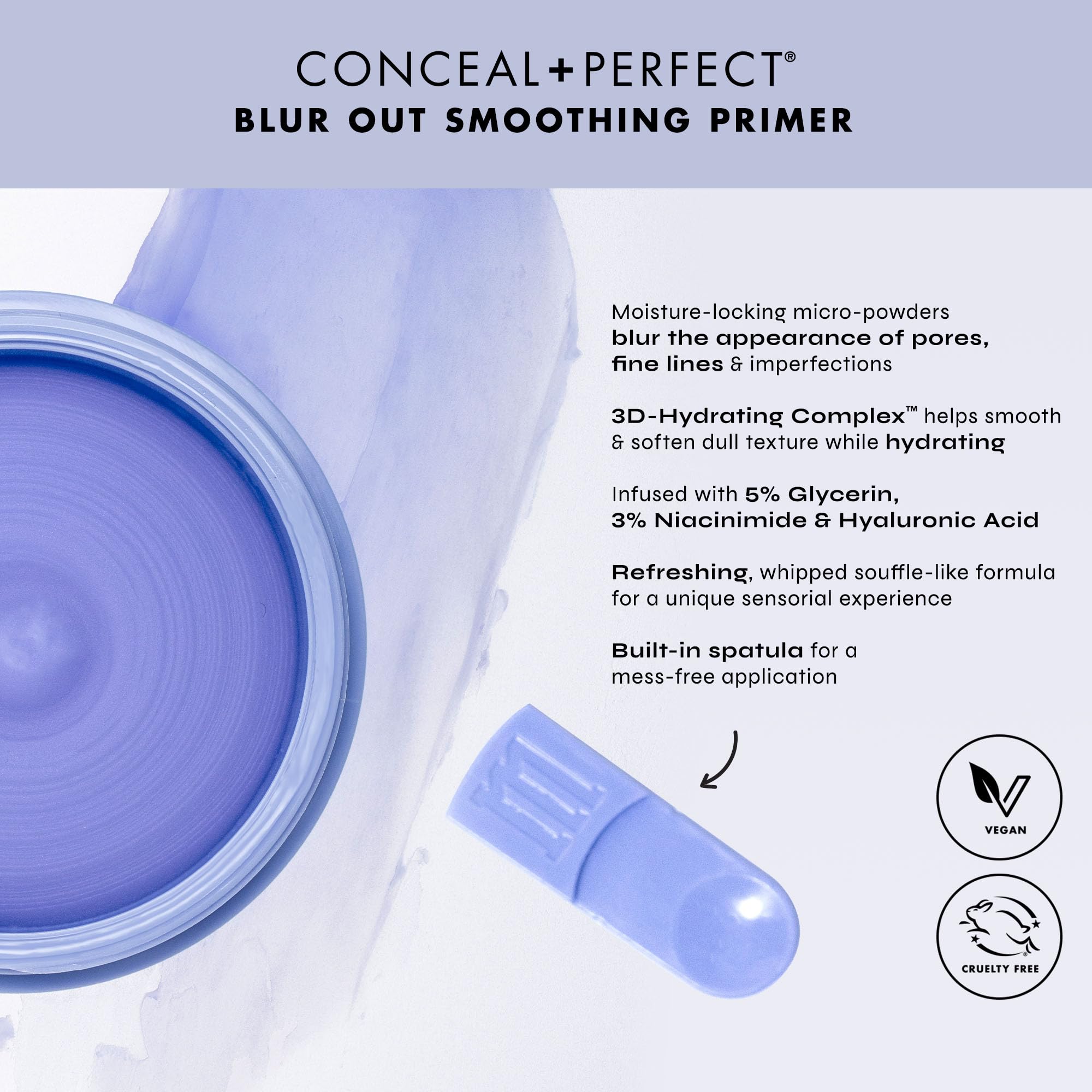 Milani primer application shot captures cooling whipped souffle-like texture for refreshing feel