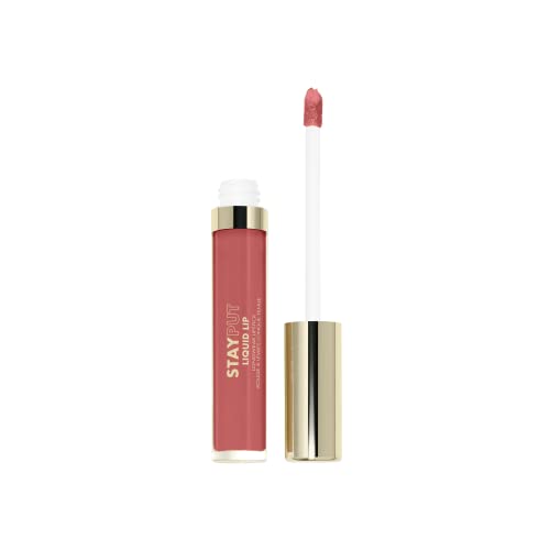 Milani Stay Put Lipstick applying with precision doe-foot brush for clean color.