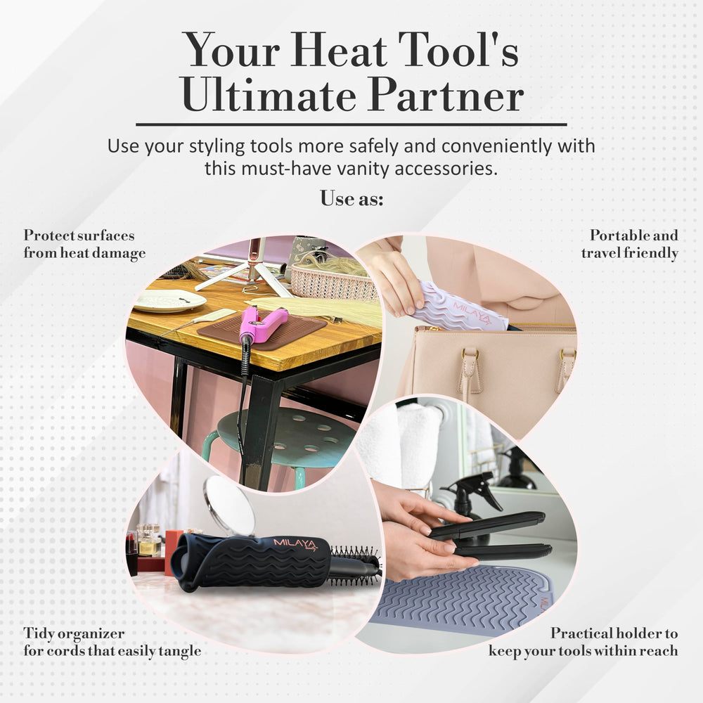 Milaya Beauty easy-clean silicone surface simplifies maintenance after styling.