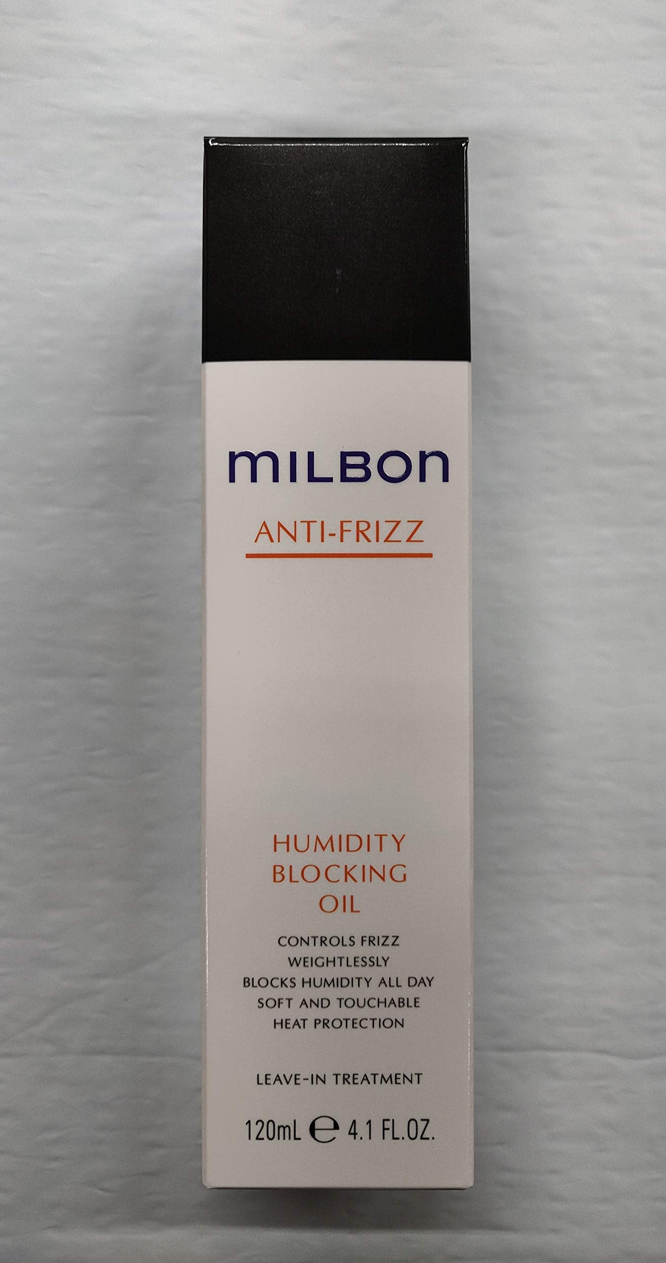 Milbon Anti-Frizz Humidity Blocking Oil bottle - lightweight protection for smooth, touchable waves and frizz defense.
